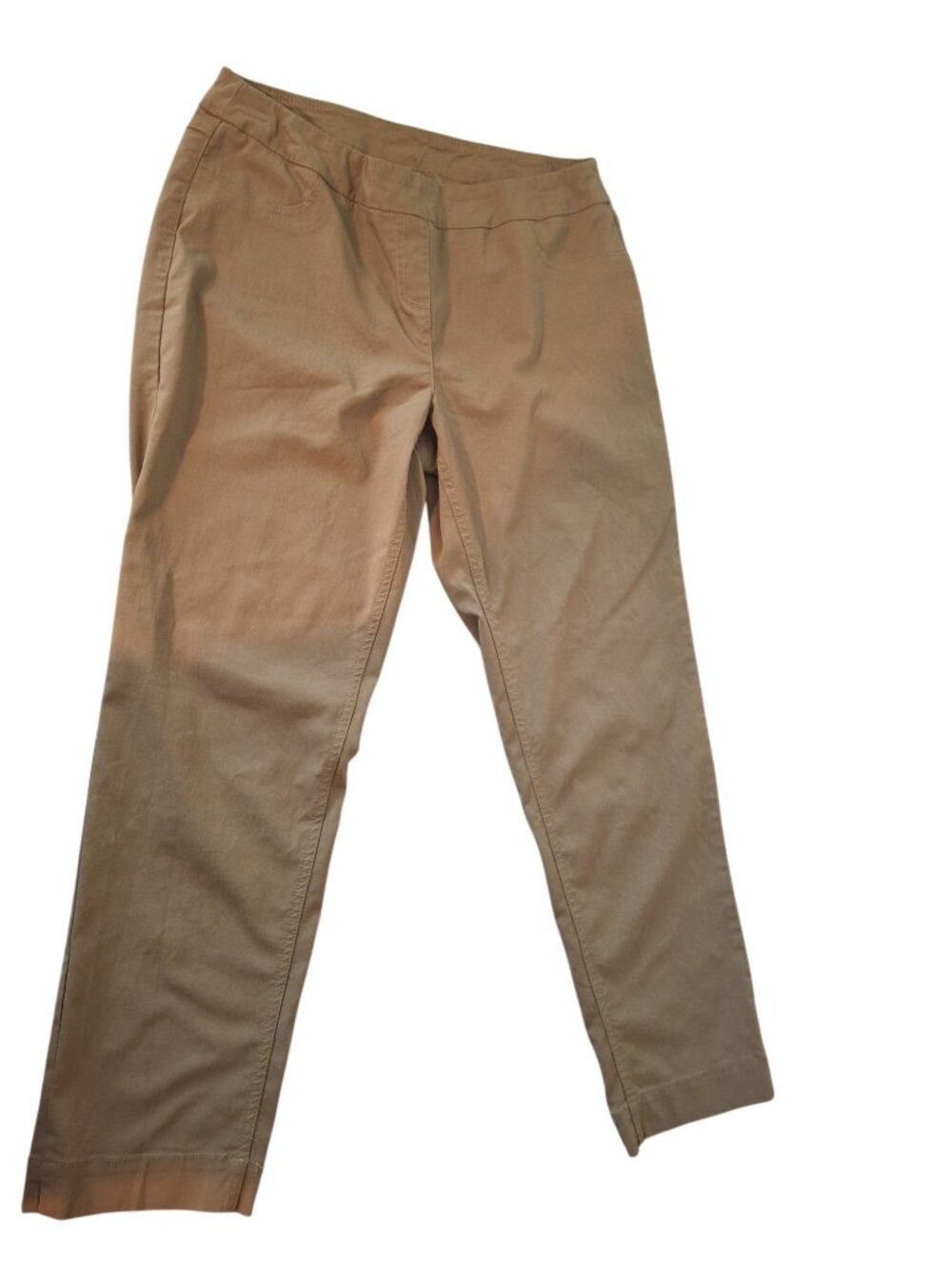 Slim-Sation Pull On Pants 12P Brown Stretch Career Office Casual Slacks
